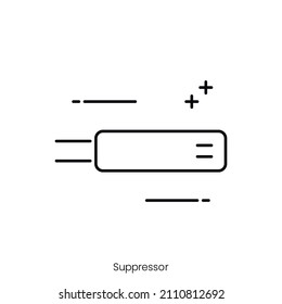 suppressor icon. Outline style icon design isolated on white background