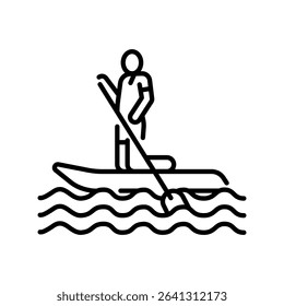 Suppsurfing black line icon for digital and print projects.  Minimal clean icons for apps and websites. Modern simple icons for UI UX and branding