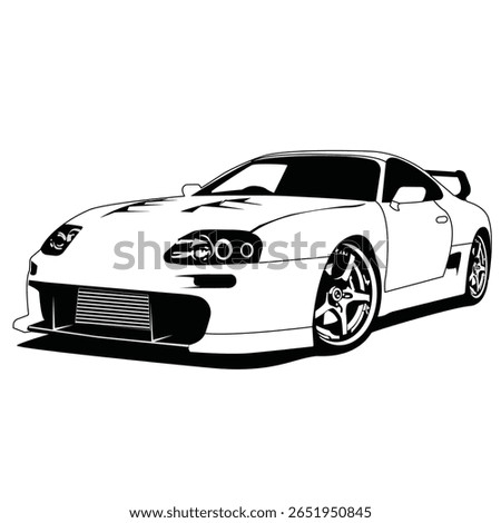 supra car black and white vector art