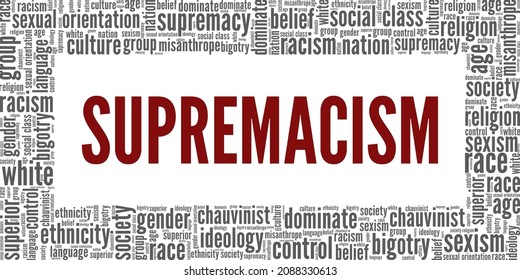 Supremacism vector illustration word cloud isolated on white background.