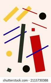 Suprematism Composition, Retro Painting In Suprematism Style