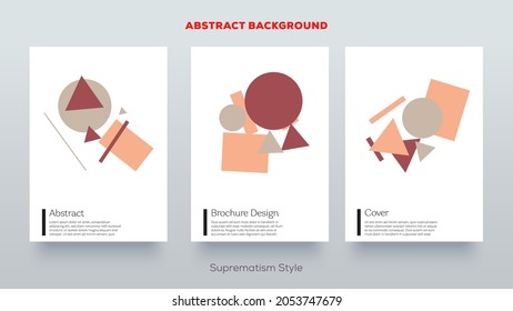 Suprematism design set. Creative retro abstract geometric cover.