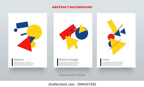 Conjunto de diseño suprematismo. Ilustración de estilo plano. Fondo geométrico abstracto creativo retro.