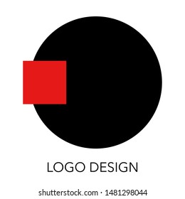 Suprematism logo design, abstract geometric template for brand identity, advertising, poster, banner, flyer, web, app vector Illustration on a white background