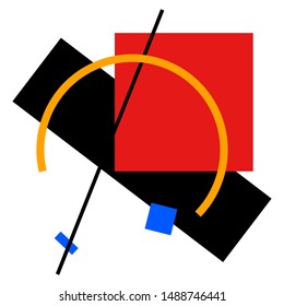 Suprematism logo design, abstract geometric template for brand identity, advertising, poster, banner, flyer, web, app vector Illustration on a white background