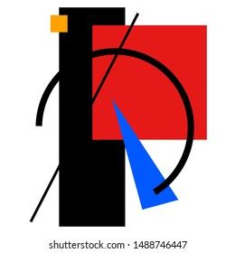 Suprematism logo design, abstract geometric template for brand identity, advertising, poster, banner, flyer, web, app vector Illustration on a white background