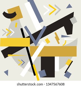 Suprematist composition. Suprematism, a composition of geometric figures. Design for poster, card, invitation, brochure, flyer. 
