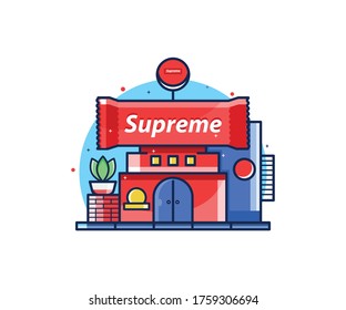 supreme cake, viral 2020, for products, etc, vector illustration.