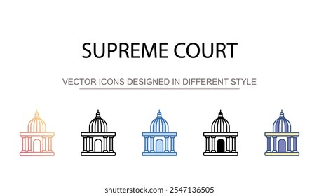 Corte Suprema icono de diseño con fondo blanco Ilustración de stock