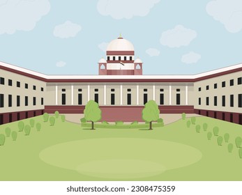 Ilustración del edificio de la Corte Suprema de la India