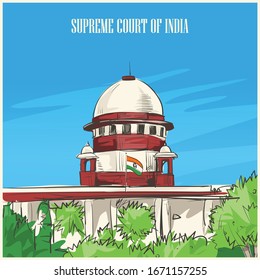 SUPREME COURT OF INDIA VECTOR ILLUSTRATION