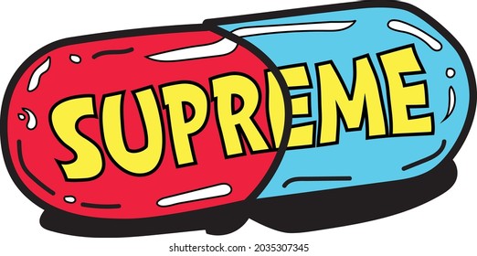 Supreme Pill Vector Red Blue