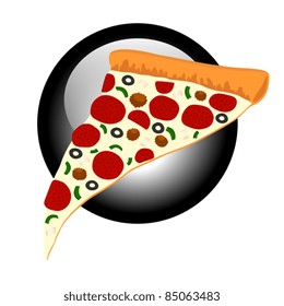 Supreme Pizza Slice Symbol - Retro Style Vector Illustration. (high resolution JPEG also available).