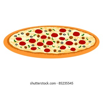 Supreme Pizza - Vector Illustration