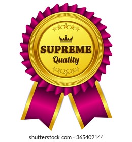 Supreme Quality Pink Seal, Label Vector Icon