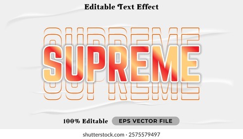 Supreme text effect, trendy graphic style editable text