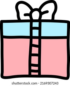 Suprise box, illustration, vector on a white background.