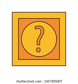 Suprise box with question symbol vector illustration graphic design