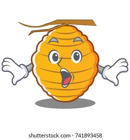 Suprised bee hive character cartoon