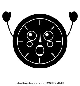 suprised clock kawaii icon image 