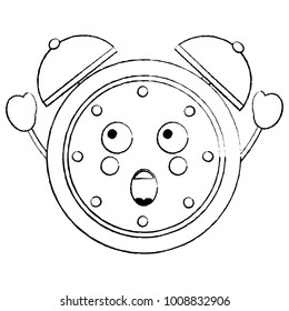 suprised clock kawaii icon image 