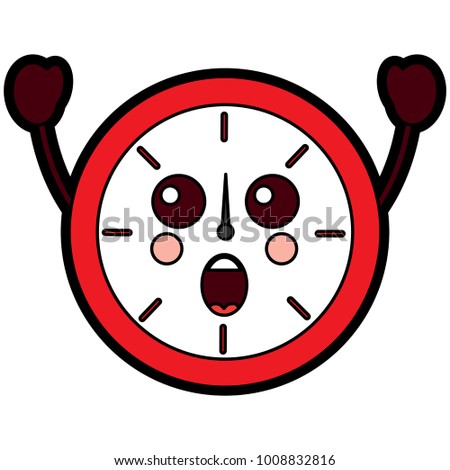 suprised clock kawaii icon image 