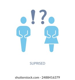 icono de línea de concepto sorprendido. Ilustración de elemento simple. diseño de símbolo de esquema de concepto sorprendido.