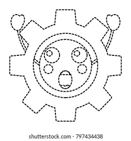 suprised gear kawaii icon image 