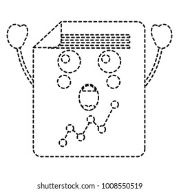 suprised graph chart kawaii icon image 