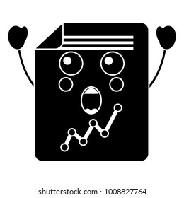 suprised graph chart kawaii icon image 