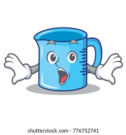 Suprised measuring cup character cartoon