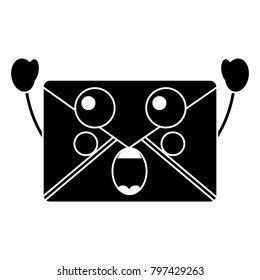 suprised message envelope kawaii icon image 