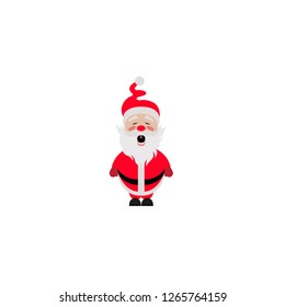 Suprised santa Claus icon. Red santa claus icon.