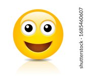 Suprised vector emoticon on white background