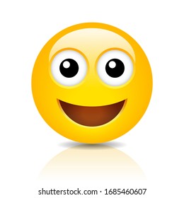 Suprised vector emoticon on white background