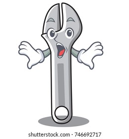 Suprised wrench character cartoon style
