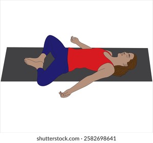 Supta Baddha Konasana Reclined Butterfly Pose Yoga Vector