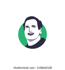 Surabaya, 18 August 2018, Mark Cuban Face Illustration Vector 