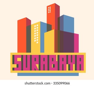 Surabaya beautiful city in world. Vector illustration