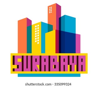 Surabaya beautiful city in world. Vector illustration