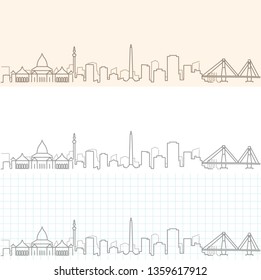 Surabaya Hand Drawn Skyline