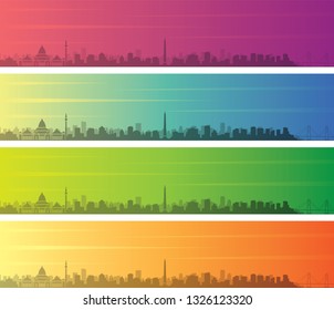 Surabaya Multiple Color Gradient Skyline Banner