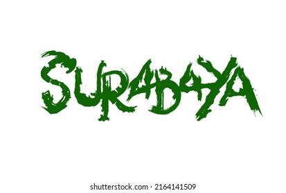 surabaya, text design. Vector calligraphy. Typography poster. Usable as background.