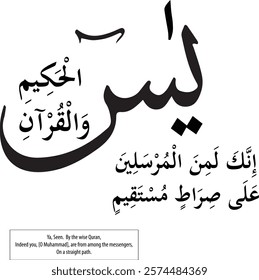 Surah Yasin with translation vector art