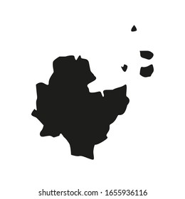 surat thani region map in country of thailand