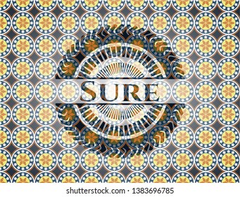 Sure arabesque style badge. arabic decoration.