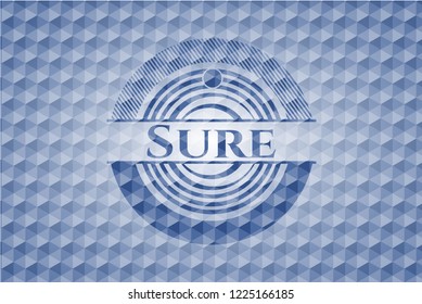 Sure blue hexagon badge.