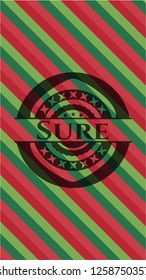 Sure christmas emblem background.