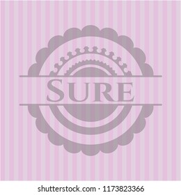 Sure retro pink emblem