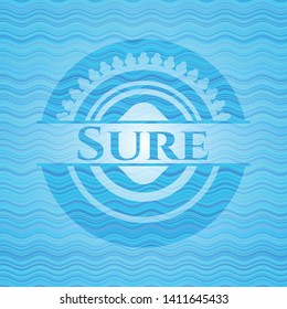 Sure water style emblem. Vector Illustration. Detailed.